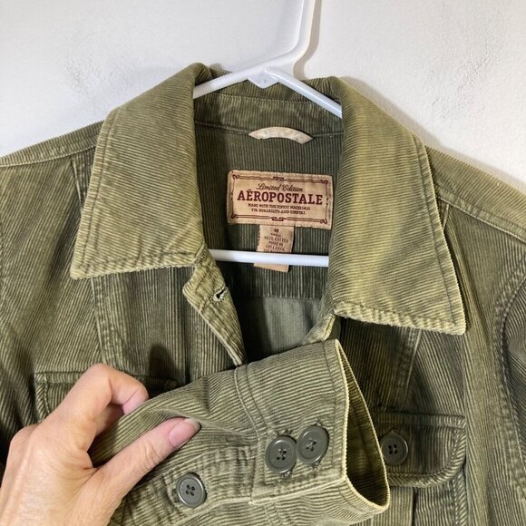 Womens Vintage Aeropostale Corduroy Jacket Green M - Picture 3 of 7